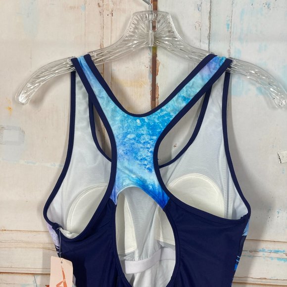 My Charmo Swimsuit Yoga 🧘 Tropical Print Boyshort Bottom Racer back top Size M - Picture 5 of 12